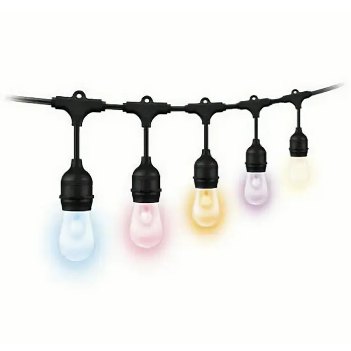Philips Wiz LED-Lichterkette - Außen, 14,8 m, Lichtfarbe: RGBW - Dekorative Lichterkette mit farbigen Glühbirnen.