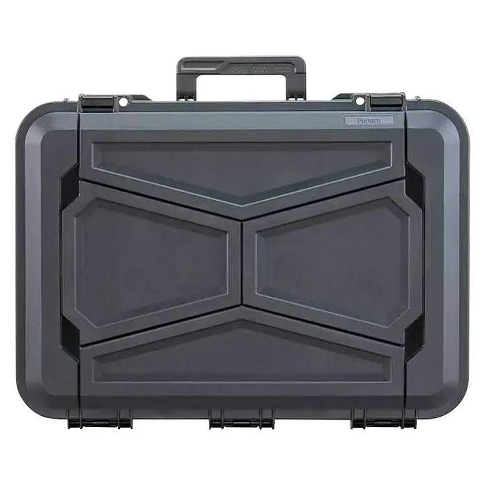 Wasserdichter Koffer EKO90 - L x B x H: 520 x 350 x 210 mm, Mit Würfelschaumstoffeinlage, Grau, Kunststoff - Grauer, robuster und wasserdichter Hartschalenkoffer mit Tragegriff und strukturiertem Deckel, ideal für den sicheren Transport wertvoller Gegenstände.