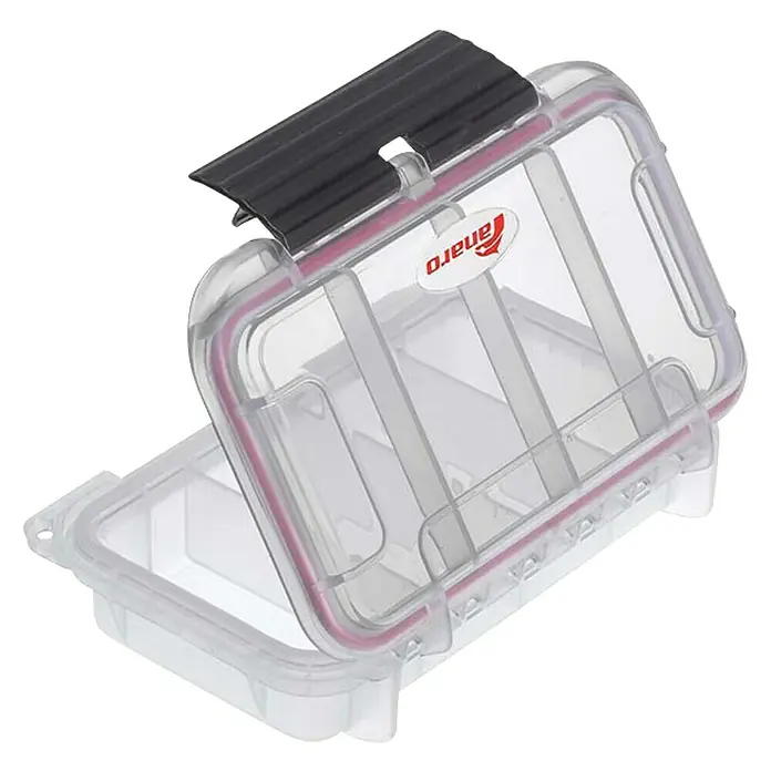 Wasserdichter Koffer MAXGRIP - L x B x H: 175 x 115 x 47 mm, Mit Unterteilungen, Transparent, Kunststoff - Klarsichtbox mit Fächern und schwarzem Verschluss, ideal zur Aufbewahrung von Kleinteilen.
