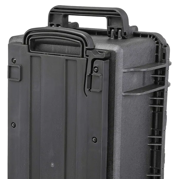 Wasserdichter Koffer MAX520TR - L x B x H: 585 x 361 x 238 mm, Ohne Schaumstoffeinlage, Ausziehbarer Trolley, Schwarz, Kunststoff - Schwarzer Hartschalenkoffer mit Griff und Verschluss für sicheren Transport und Schutz von Ausrüstung.