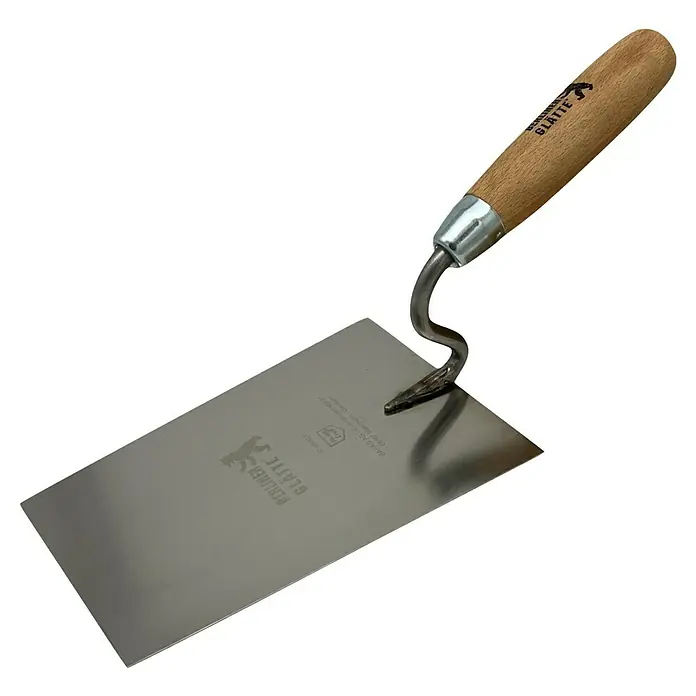 Berliner Glätte Maurerkelle - Länge: 180 mm, Qualitätsstahl rostfrei - Berliner Glätte Maurerkelle mit Holzgriff und Metallblatt, ideal zum Glätten von Putz und Mörtel. Hochwertiges Werkzeug für Profis.