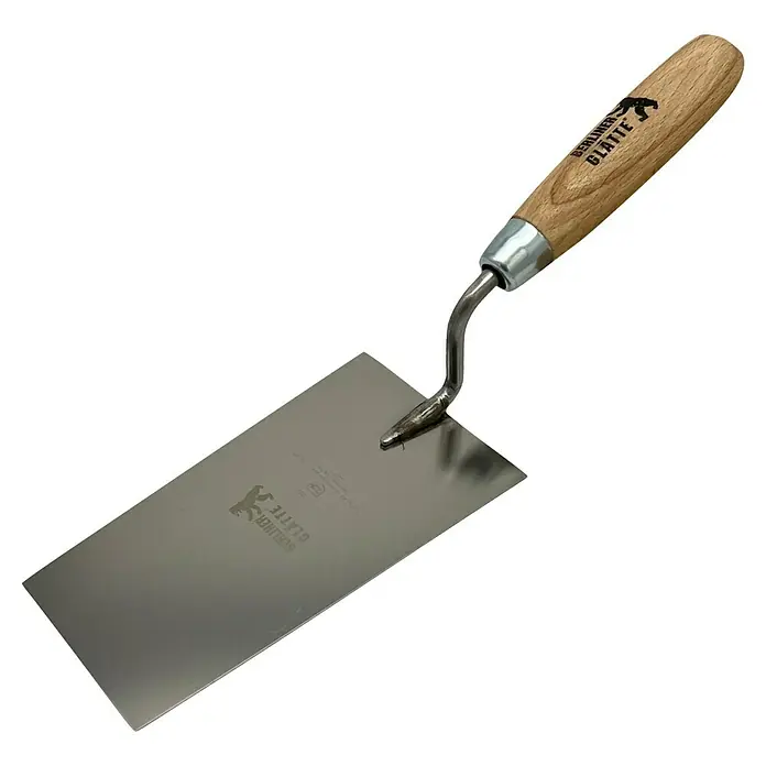 Berliner Glätte Berner Putzkelle - 140 mm - Berliner Glätte Maurerkelle mit Holzgriff für professionelle Glättarbeiten.