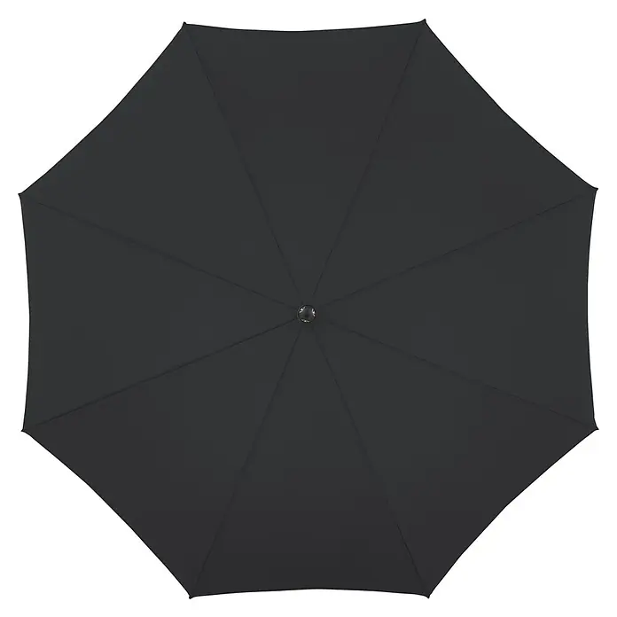 Doppler Active Marktschirm rund Green Edition - Anthrazit, Durchmesser Bespannung: 208 cm - Draufsicht eines geöffneten, schwarzen Regenschirms, der ein elegantes und schützendes Accessoire für regnerische Tage darstellt.