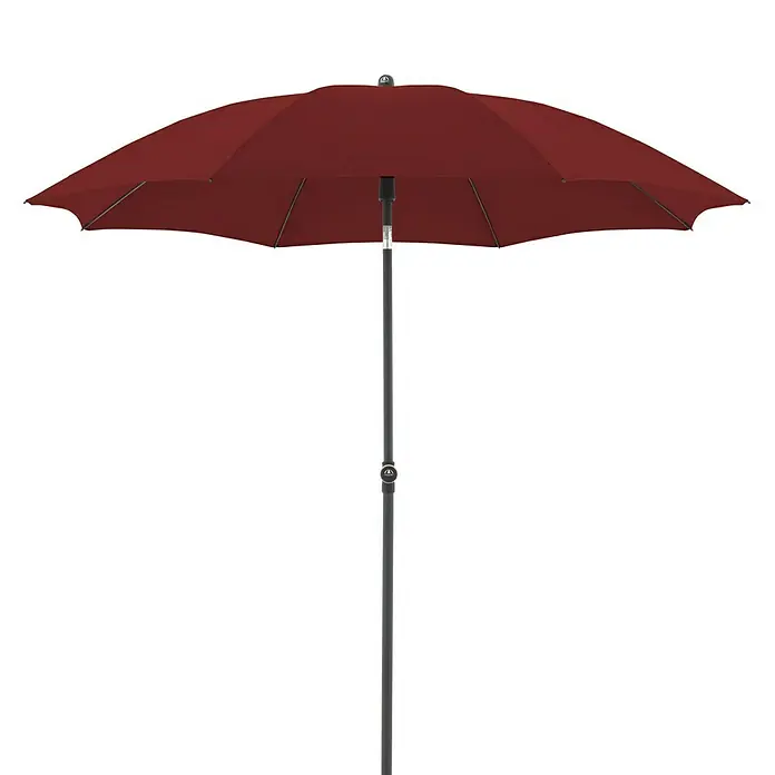 Doppler Active Marktschirm rund Green Edition - Bordeaux, Durchmesser Bespannung: 208 cm - Ein roter Gartenschirm, der Schatten spendet und vor Sonne schützt, perfekt für entspannte Stunden im Freien.