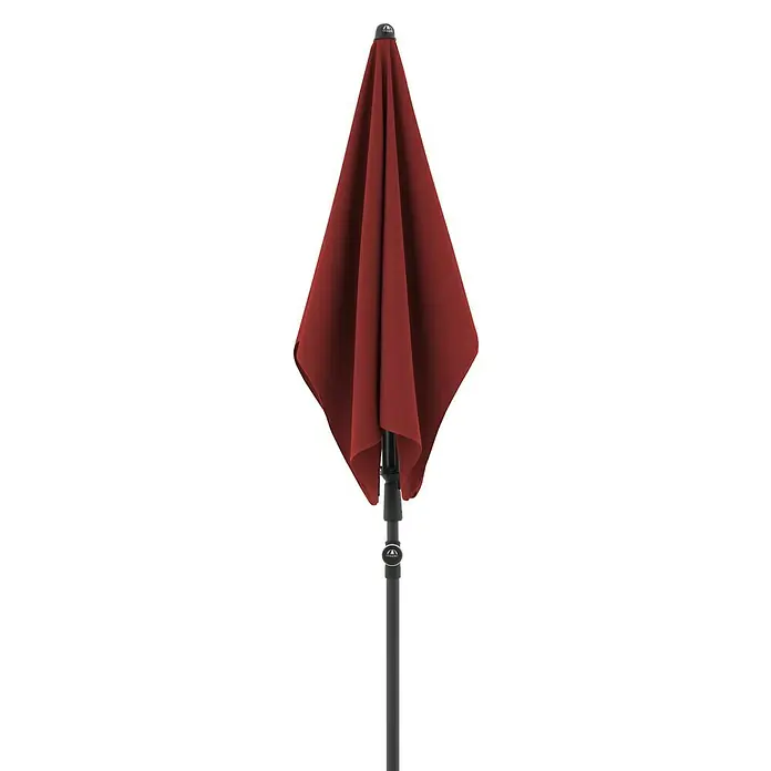 Doppler Active Marktschirm Green Edition - Bordeaux, Bespannungsmaß (L x B): 120 x 200 cm - Geschlossener roter Gartenschirm mit schwarzem Gestell, ideal für den Sonnenschutz im Garten.