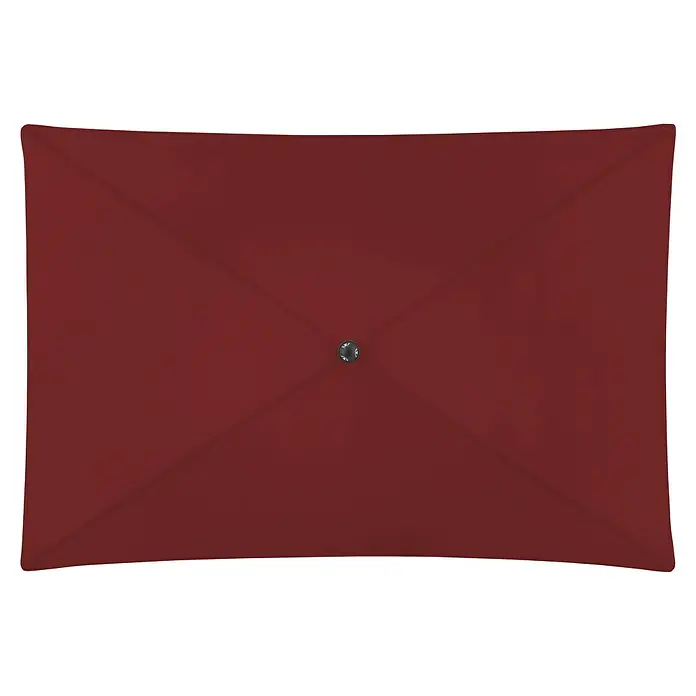 Doppler Active Marktschirm Green Edition - Bordeaux, Bespannungsmaß (L x B): 120 x 200 cm - Nahaufnahme des roten Schirms, der Schatten spendet und vor der Sonne schützt, ideal für den Garten.