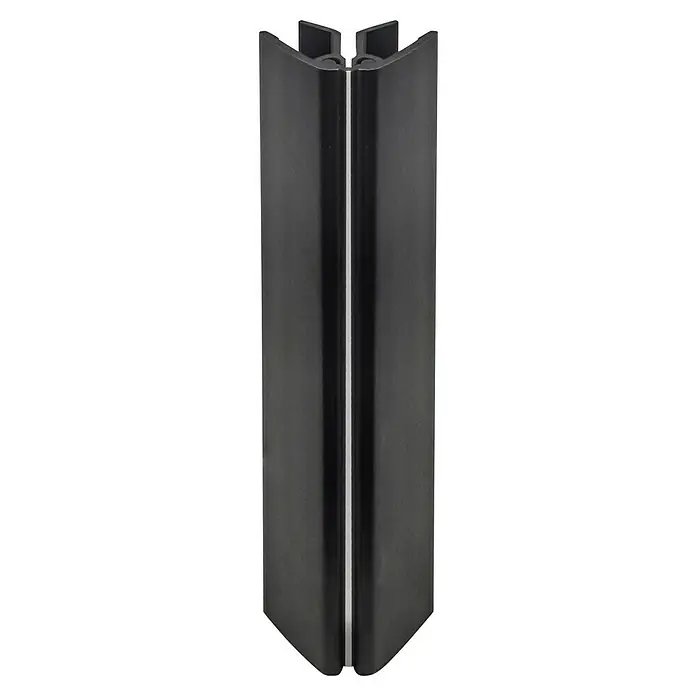 Perfil esquinero regulable - L x An x Al: 3,95 m x 32 mm x 145 mm, Apto para: Vitrocerámica, PVC, Negro - Protector de esquina negro con una fina línea plateada, que agrega protección y estilo a cualquier espacio. Ideal para áreas de alto tráfico, es duradero y visualmente atractivo.