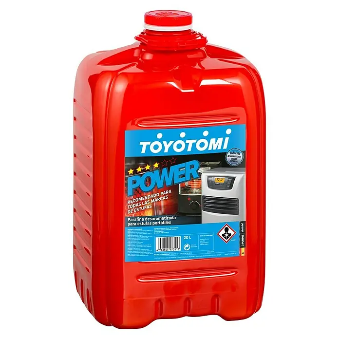 Toyotomi Parafina Power - 20 l - Garrafa roja de 20L de parafina Toyotomi Power, ideal para todas las marcas de estufas.