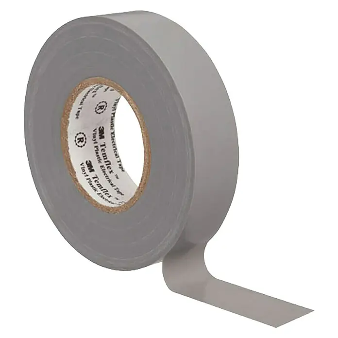 3M Cinta aislante Temflex 155 - Plástico, Gris - Un rollo de cinta aislante gris 3M Temflex, ideal para instalaciones y reparaciones eléctricas.