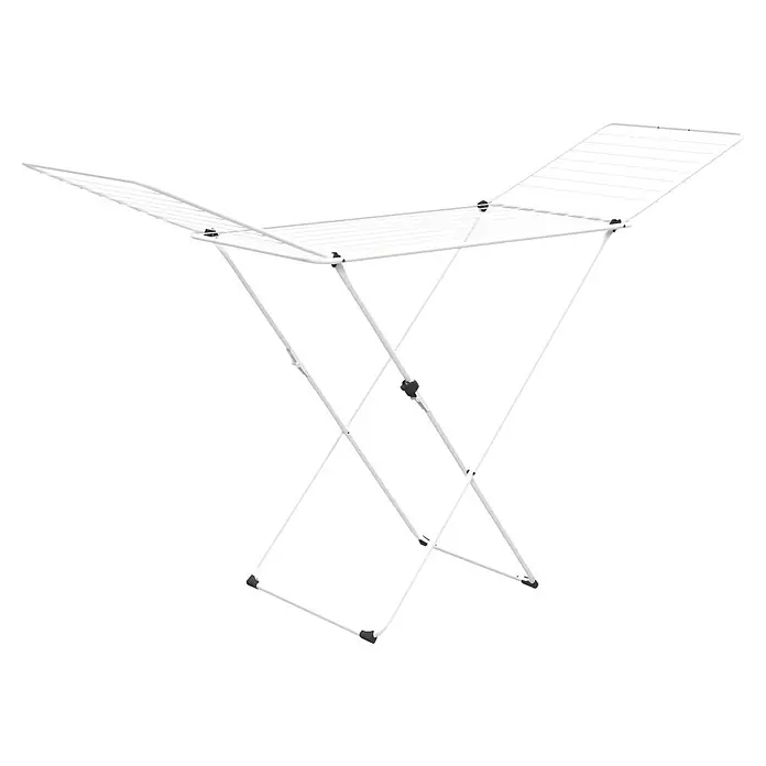 Flügel-Wäscheständer Gimi Nova - Länge Wäscheleine: 20 m, L x B x H: 129 x 55 x 5 cm, Weiß - Freistehender, weißer Wäscheständer mit ausklappbaren Flügeln für mehr Trockenfläche. Praktisch und platzsparend für den Haushalt.
