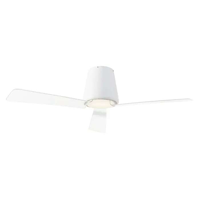 Leds-C4 Ventilador de techo Garbí - Blanco, 132 cm, 21,8 W - 30 W, Blanco cálido - Ventilador de techo blanco con luz LED, proporcionando refrigeración e iluminación para cualquier habitación.