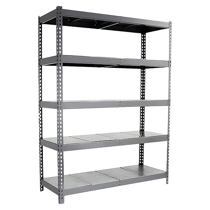 Simonrack Simonforte Schwerlastregal Simonforte Metall - H x B x T: 200 x 210 x 90 cm, Traglast pro Boden: 400 kg, Anzahl Böden: 5 Stk., Stecken, Silber/Silber - Graues Metallregal mit fünf Ablagen. Ideal für Lagerung und Ordnung im Keller, Garage oder Abstellraum. Robust und langlebig.
