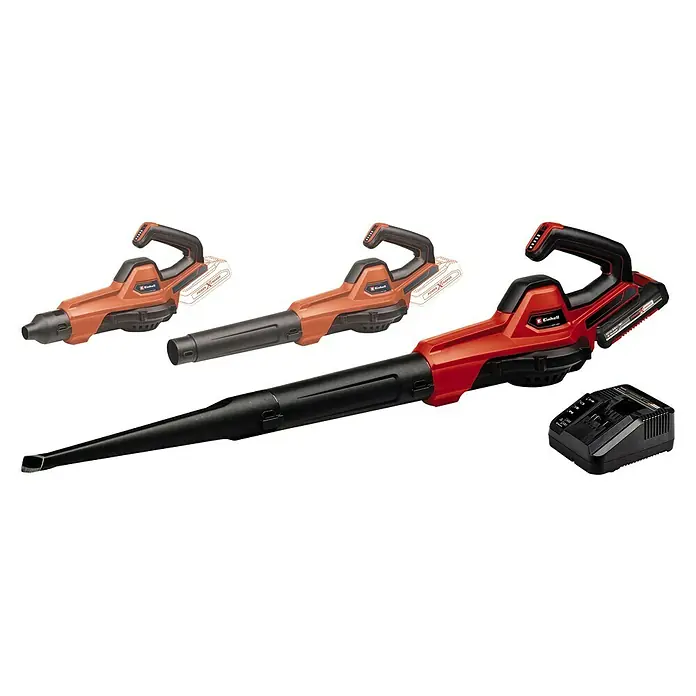 Einhell Power X-Change 18V Akku-Laubbläser GE-ULB 18 Li E-Kit - 18 V, 1 Akku, 2 Ah, Blasgeschwindigkeit: 250 km/h, Blasleistung: 120 m³/h - Akkubetriebener Laubbläser der Marke Einhell, ideal für die Gartenarbeit. Inklusive Akku und Ladegerät für sofortigen Einsatz.