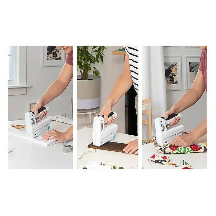 Black+Decker Grapadora de batería BCN115-XJ-Li - 3,6 V, 1 batería, 1,5 Ah - Una grapadora eléctrica Black+Decker se utiliza para asegurar lienzo, madera y tela. Una herramienta versátil para proyectos de bricolaje.