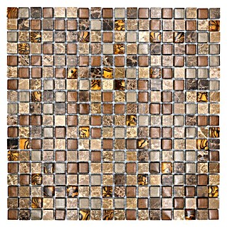 Mosaikfliese Quadrat Crystal Mix XCM M790 (30,5 x 32,2 cm, Beige, Glänzend)