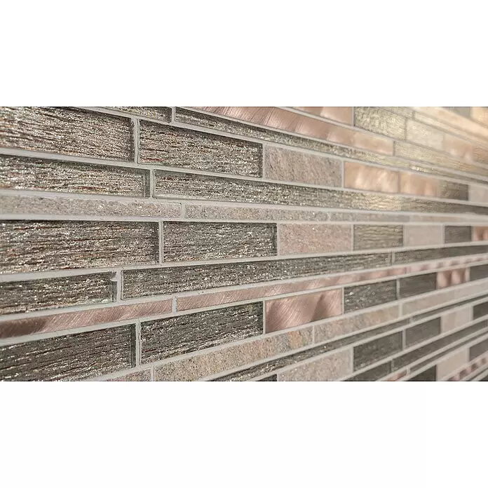 Mosaikfliese Verbund Crystal XAM GV74 - 29,8 x 31 cm, Beige/Braun, Glänzend - Stimmungsaufnahme