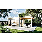 Wolff Finnhaus Gartenhaus Studio 44-D (Außenmaß Inkl. Dachüberstand (B ...