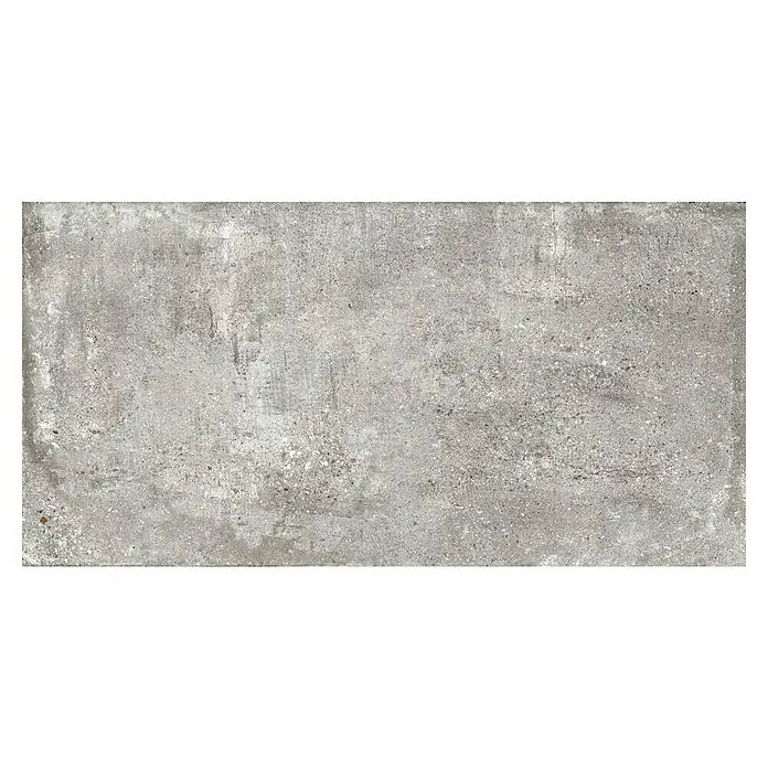 Feinsteinzeugfliese Bond Ash - 60 x 120 cm, Grau, Matt - Graue Betonfliese mit subtilen Texturen und Schattierungen, ideal für moderne und industrielle Designs.