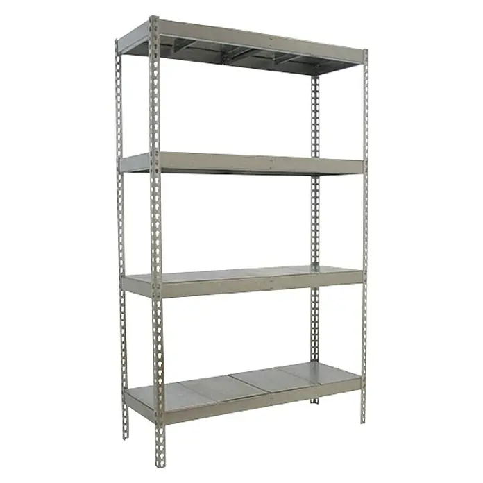 Simonrack Simonforte Estantería para cargas pesadas Metal - Al x An x Pr: 200 x 210 x 75 cm, Capacidad de carga por balda: 500 kg, Número de baldas: 4 ud., Inserción, Gris grafito - Una estantería metálica gris con cinco estantes para almacenar artículos. Ideal para almacenes y talleres.
