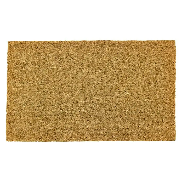 Felpudo natural liso - 70 x 40 cm, Beige/Marrón - Felpudo de fibra de coco para la entrada. El felpudo es rectangular, de color marrón natural y con una textura rugosa.