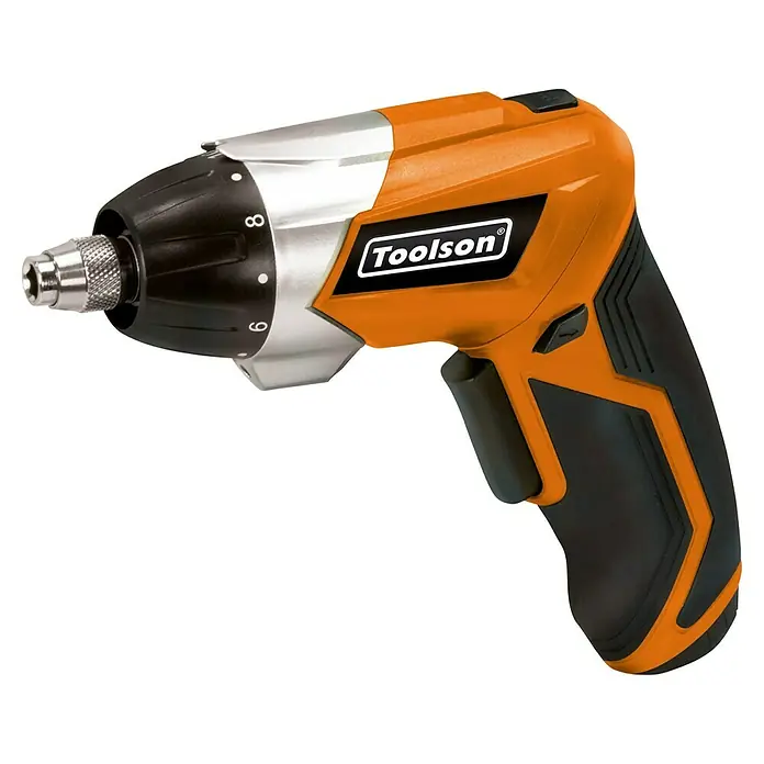 Toolson PRO Atornillador de batería ASX 3600 - 3,6 V, 1 batería, 1,3 Ah, 29 Nm - Destornillador inalámbrico Toolson en naranja y negro, perfecto para atornillar en casa y en el taller. Compacto y potente.