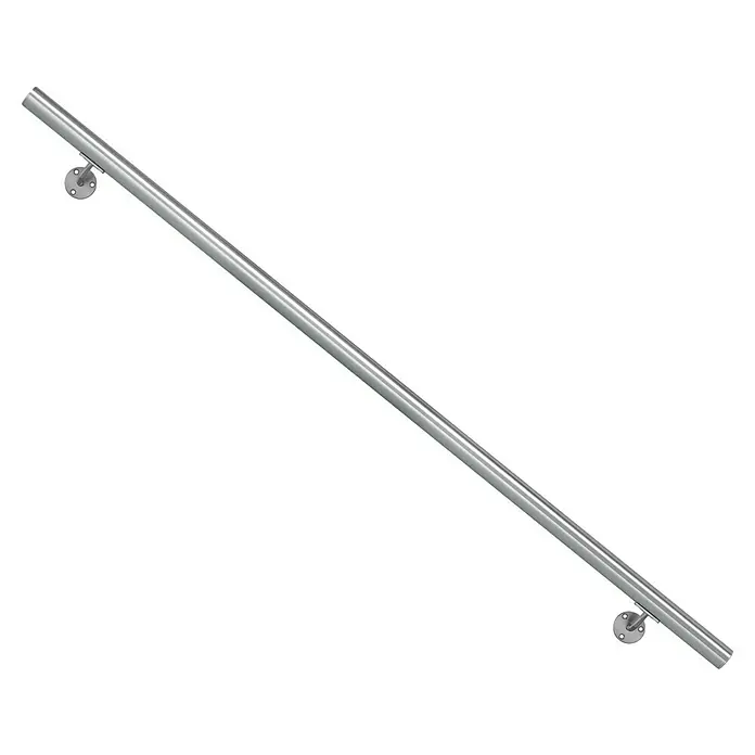 Dolle Handlauf-Set PS 050 - Aluminium, Silber, Glänzend, Länge: 150 cm - Abbildung einer stilvollen Edelstahl-Handlaufstange, die für ein modernes Ambiente sorgt und gleichzeitig Sicherheit bietet.