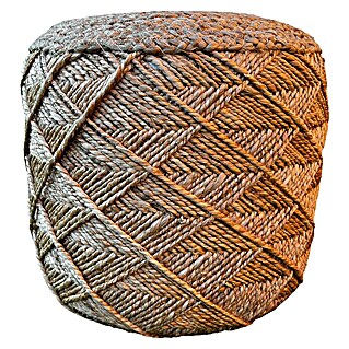 Puf Cuerda (Ø x Al: 40 x 35 cm, Marrón)