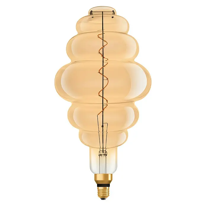 Osram LED-Lampe Vintage Edition 1906 Glühlampenform E27 - E27, Dimmbar, Warmweiß, 360 lm, 4,8 W - Eine dekorative LED-Glühbirne mit einem einzigartigen, skulpturalen Design, das warmes Licht spendet.