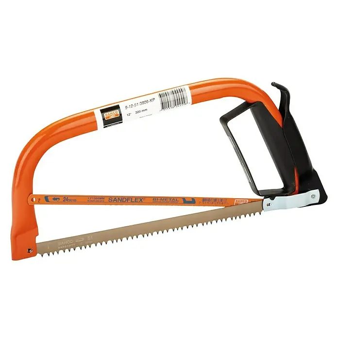 Bahco Metallsäge 9-12-51 - Holz/Metall - Abgebildete Bügelsäge von BAHCO, ideal für präzise Schnitte in Metall und andere Materialien. Ihr robustes Design garantiert Langlebigkeit.