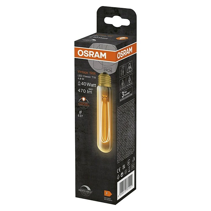 Osram LED-Lampe Vintage Edition 1906 Globe-Form E27 (E27, Dimmbar, Warmweiß, 470 lm, 4,8 W) | BAUHAUS