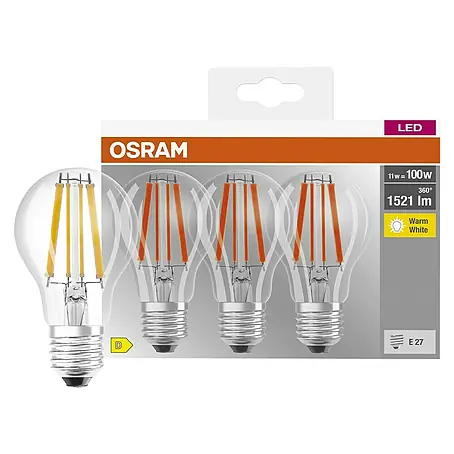Osram LED-Lampen-Set Glühlampenform E27 klar