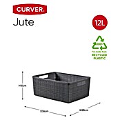 Curver Aufbewahrungsbox Jute (L x B x H: 36 x 27 x 15 cm, Kunststoff, Anthrazit) | BAUHAUS