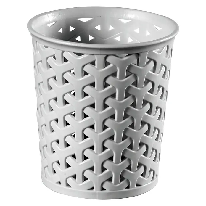 Curver Allzweck-Korb My Style - Ø x H: 10,6 x 11,2 cm, Grau - Ein schicker, grauer Papierkorb mit einem einzigartigen, gewebten Design. Perfekt für Büro oder Zuhause.