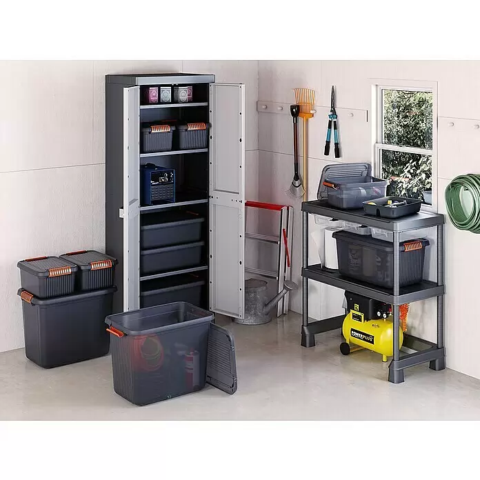 KIS Aufbewahrungsbox K LATCH - L x B x H: 59 x 39 x 18 cm, Grau - Stimmungsaufnahme