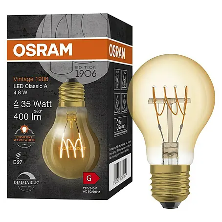 Osram  LED-Lampe Vintage Edition 1906 Glühlampenform E27