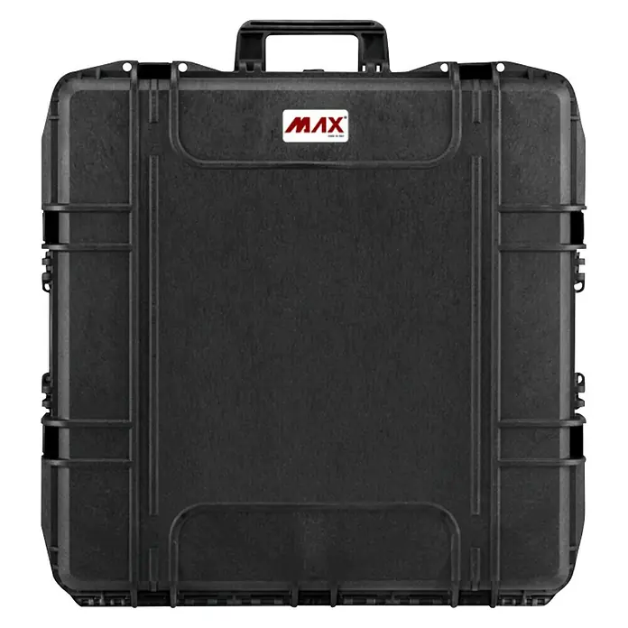 Wasserdichter Koffer MAX615 - L x B x H: 680 x 675 x 393 mm, Ohne Schaumstoffeinlage, Schwarz, Kunststoff - Schwarzer MAX-Schutzkoffer, robust und wasserdicht, ideal für den sicheren Transport empfindlicher Ausrüstung.
