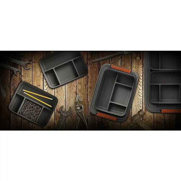 KIS Kunststoff-Einsatz K Latch Tray S - L x B x H: 26 x 35 x 8 cm, Kunststoff, Grau, Anzahl Fächer: 4 Stk. - Stimmungsaufnahme