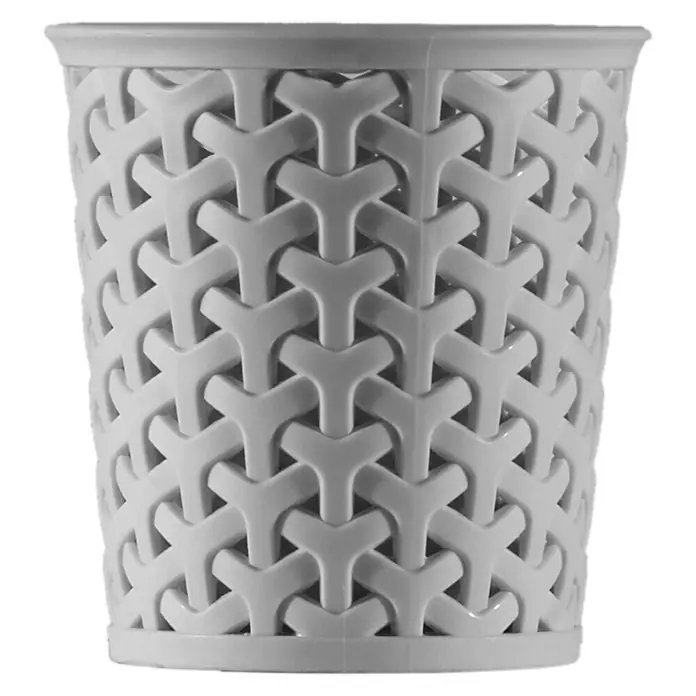 Curver Allzweck-Korb My Style - Ø x H: 10,6 x 11,2 cm, Grau - Grauer Papierkorb mit offenem, dekorativem Flechtmuster. Ideal für Büro oder Badezimmer, schlicht und funktionell.