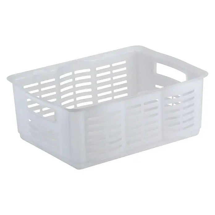 Curver Aufbewahrungsbox Multi - L x B x H: 40,6 x 30,4 x 15,6 cm, Kunststoff, Transparent - Weiße Kunststoffbox mit Griffen und Schlitzen für eine gute Belüftung, ideal für die Aufbewahrung verschiedener Gegenstände.