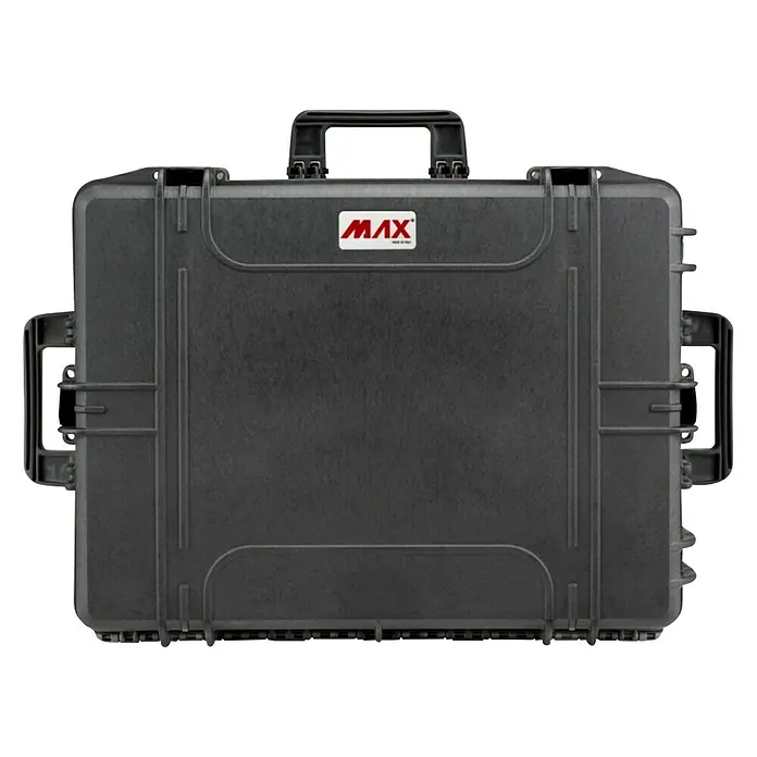 Wasserdichter Koffer MAX620 - L x B x H: 687 x 528 x 276 mm, Ohne Schaumstoffeinlage, Schwarz, Kunststoff - Schwarzer MAX-Schutzkoffer, ideal für den sicheren Transport empfindlicher Geräte, robust und zuverlässig.