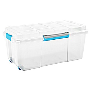 Keter Aufbewahrungsbox Scuba L (L x B x H: 78 x 39 x 35 cm, Plastik, Transparent, Mit Rollen)