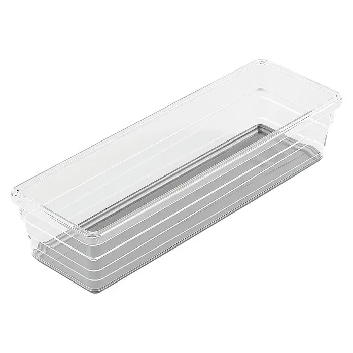 Sistemo Schubladeneinsatz - 22,5 x 7,5 x 5 cm, Transparent, Kunststoff - Transparente Schubladen-Organizer für eine organisierte und übersichtliche Aufbewahrung von Gegenständen im Haushalt oder Büro.