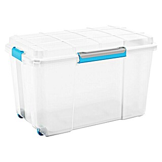 Keter Aufbewahrungsbox Scuba XL (L x B x H: 73,5 x 44,5 x 46 cm, Plastik, Transparent, Mit Rollen)