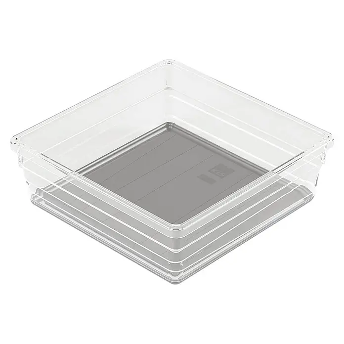 Sistemo Schubladeneinsatz - 15 x 15 x 5 cm, Transparent, Kunststoff - Eine durchsichtige Kunststoffbox zur Aufbewahrung, ideal für die Organisation von Gegenständen im Haushalt oder Büro.