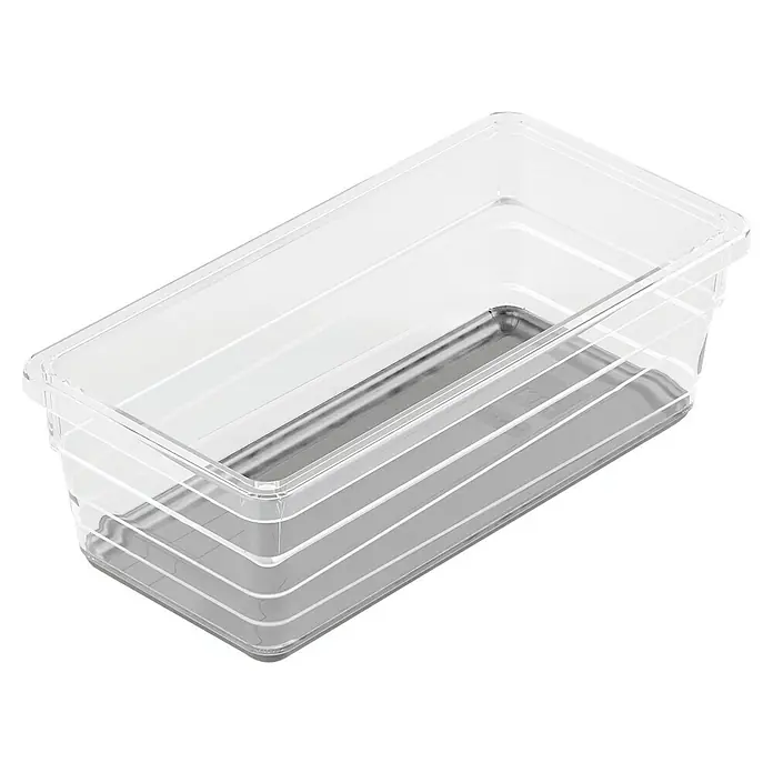 Sistemo Schubladeneinsatz - 15 x 7,5 x 5 cm, Transparent, Kunststoff - Transparente Kunststoffbox zur Aufbewahrung verschiedener Gegenstände, ideal für Organisation in Küche oder Büro.