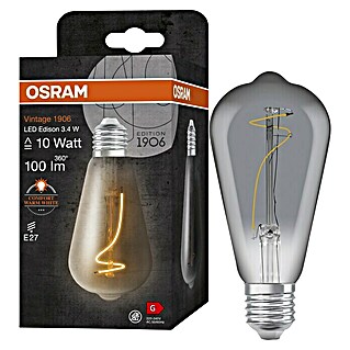 Osram LED-Lampe Vintage Edition 1906 Birnenform E27 (E27, 3,5 W, 100 lm, Grau)