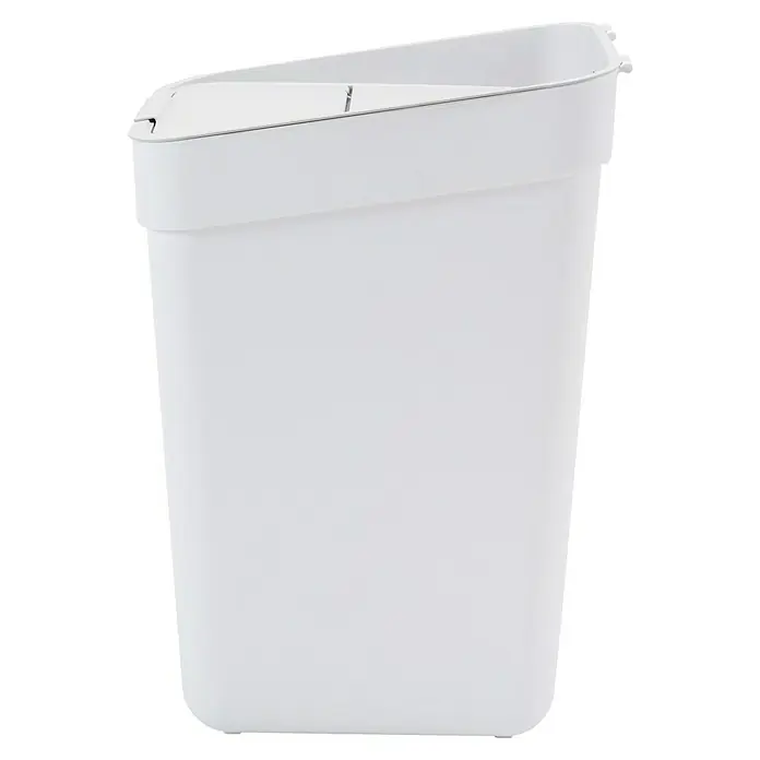Curver Standard Mülleimer Ready to Collect - 30 l, Kunststoff, Weiß - Weißer Abfalleimer aus Kunststoff mit einer rechteckigen Form und einem schmalen Design für Badezimmer oder Büros.