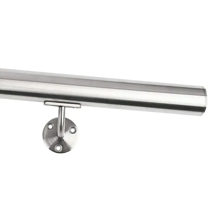 Dolle Handlauf-Set PS 502 - Edelstahl V2A, Silber, Länge: 150 cm - Silbernes Geländer aus Edelstahl mit Wandhalterung für Treppen und andere erhöhte Bereiche zur Unterstützung.