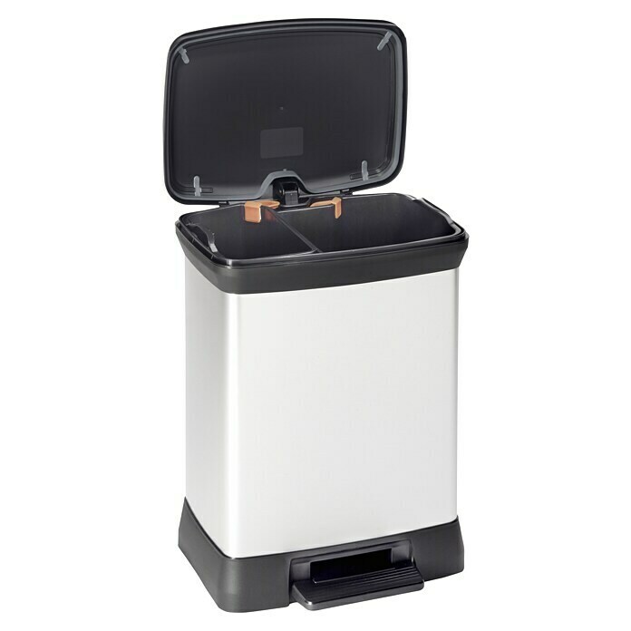 Keter Treteimer Deco Bin Metallics Duo (30 l, Metall, Schwarz/Silber) | BAUHAUS