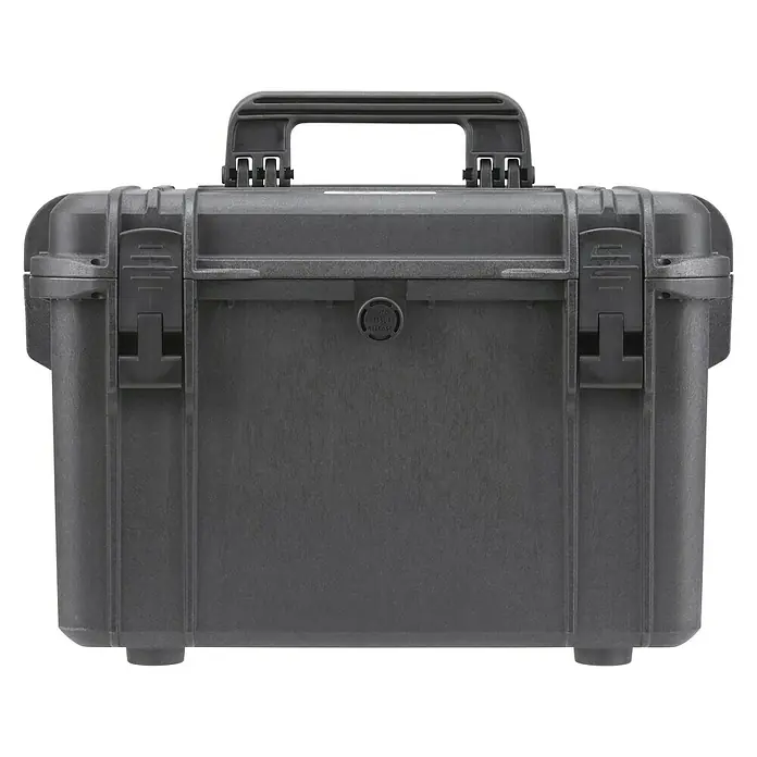 Wasserdichter Koffer MAX400 - L x B x H: 456 x 290 x 318 mm, Ohne Schaumstoffeinlage, Schwarz, Kunststoff - Schwarzer, stoßfester Schutzkoffer mit Tragegriff und Druckausgleichsventil. Ideal für den sicheren Transport empfindlicher Ausrüstung.